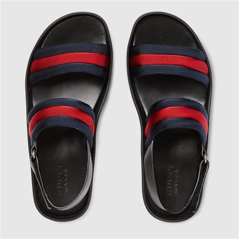 Men's leather sandal with Web strap 